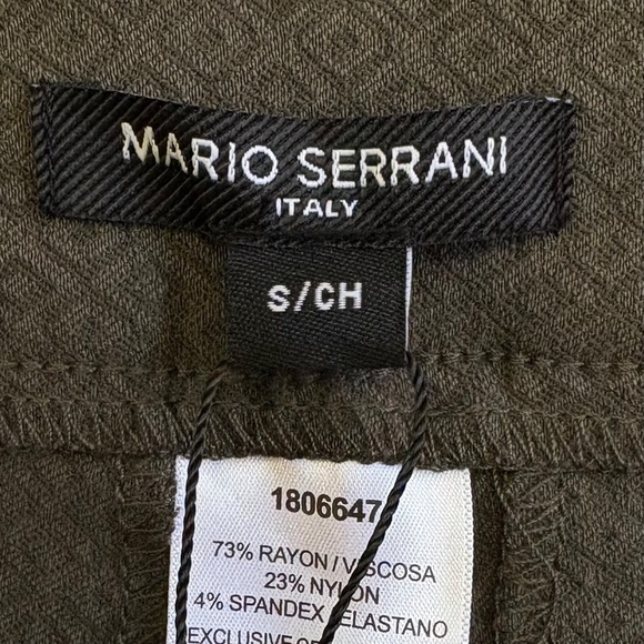 Mario Serrani Textured Slim Pull-On Pants, Green/Diamond Pattern, Small, NWT - Picture 8 of 13